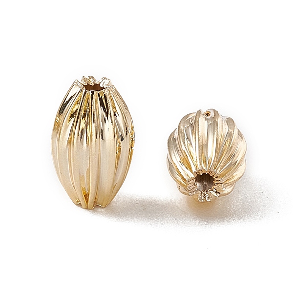

PandaHall Brass Beads, Long-Lasting Plated, Corrugated Oval, Real 18K Gold Plated, 9x6mm, Hole: 1mm Brass Oval