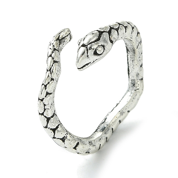 

PandaHall Snake Alloy Open Cuff Rings, Lead Free & Cadmium Free, Antique Silver, 4mm, Inner Diameter: 16mm Alloy Snake