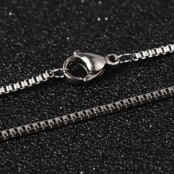 

PandaHall 304 Stainless Steel Box Chain Necklaces, with Lobster Claw Clasps, Stainless Steel Color, 17.7 inch(45cm), 1.5mm 304 Stainless...
