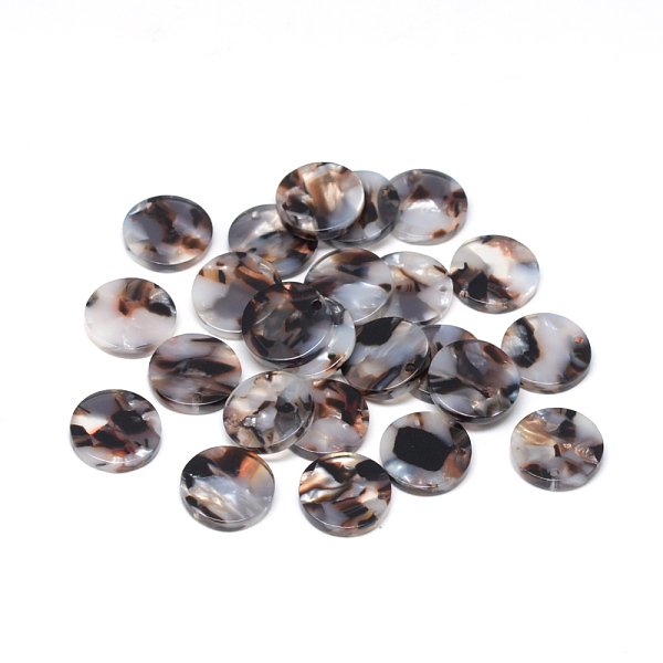 

PandaHall Cellulose Acetate(Resin) Pendants, Flat Round, Coconut Brown, 21.5~22x21.5~22x2.5mm, Hole: 1.5mm Cellulose Acetate Flat Round...