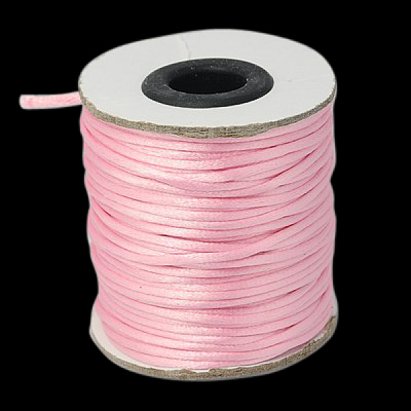 

PandaHall Nylon Cord, Satin Rattail Cord, for Beading Jewelry Making, Chinese Knotting, Pink, 2mm, about 50yards/roll(150 feet/roll) Nylon...