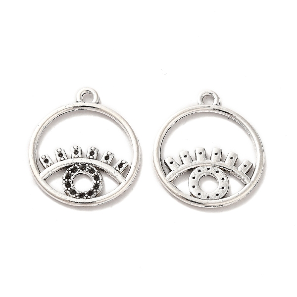 

PandaHall Tibetan Style Alloy Pendant Rhinestone Settings, Flat Round with Eye, Nickel, Antique Silver, Fit for 0.6mm and 0.8mm Rhinestone...