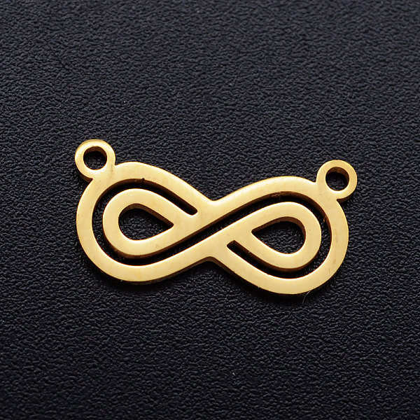 

PandaHall 201 Stainless Steel Pendants, Double Infinity, Golden, 8x16.5x1mm, Hole: 1.2mm 201 Stainless Steel Infinity