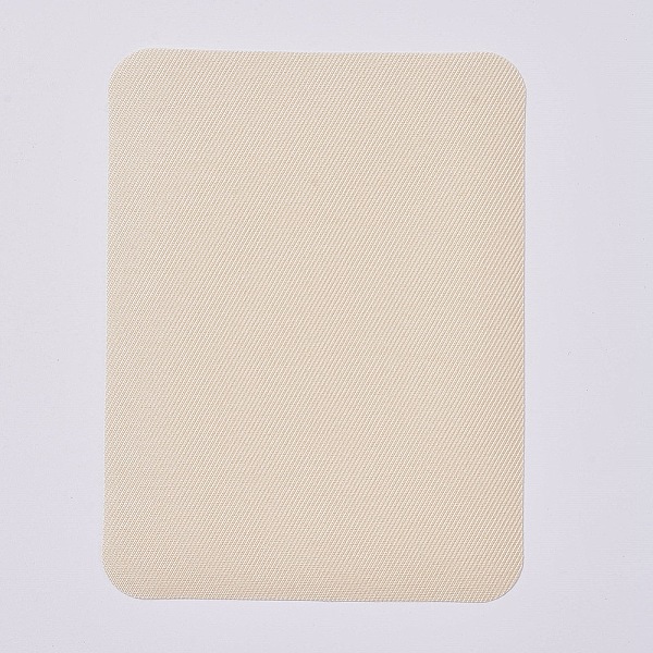PandaHall Cloth Fabric Appliques Iron On Patches, For Costume Accessories, Rectangle, PeachPuff, 125x95x0.5mm Cloth Rectangle Brown