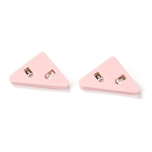 

PandaHall Triangle Shaped Plastic Clips, for Office School Supplies, Pink, 31x52x19mm Plastic Pink