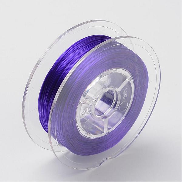 

PandaHall Japanese Eco-Friendly Dyed Flat Elastic Crystal String, Elastic Beading Thread, for Stretch Bracelet Making, Flat, Purple, 0.6mm...