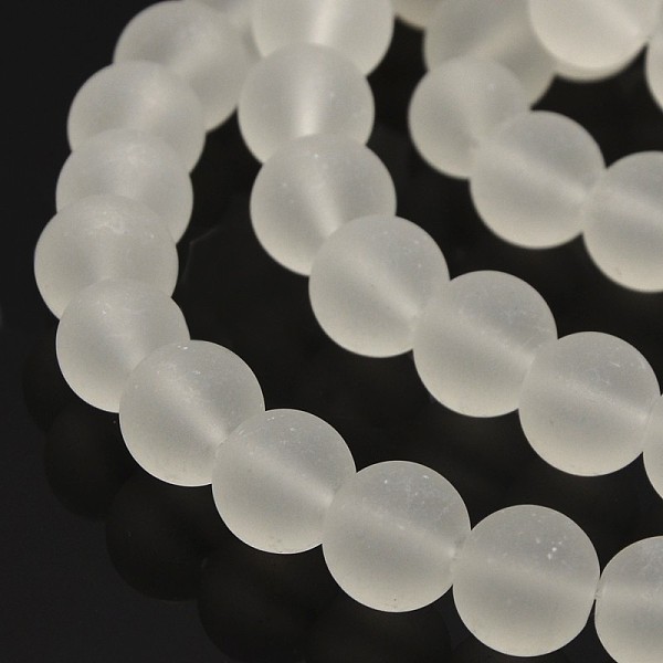 

PandaHall Transparent Glass Bead Strands, Frosted, Round, Clear, 10mm, Hole: 1.3~1.6mm, about 80pcs/strand, 31.4 inch Glass Round Clear