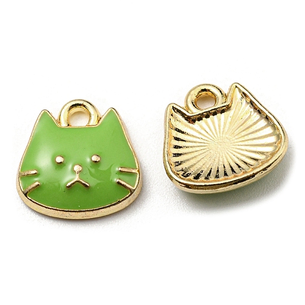 

PandaHall Golden Plated Alloy Charms, with Enamel, Cadmium Free & Nickel Free & Lead Free, Cat Shape Charms, Yellow Green, 11x11x3mm, Hole...
