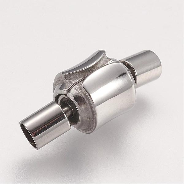 

PandaHall 304 Stainless Steel European Clasps with Cord Ends, Column, Stainless Steel Color, 18x8x8mm, Hole: 3mm 304 Stainless Steel Column