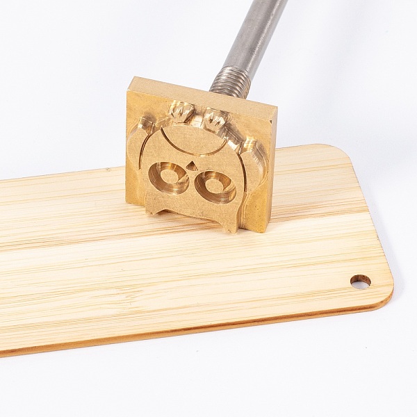 

PandaHall Brass Burning Stamp Heating, with Wood Handle, for Wood, Paper, Cake, Bread Baking Stamping, Owl Pattern, Golden, 280x30.5x30.5mm...