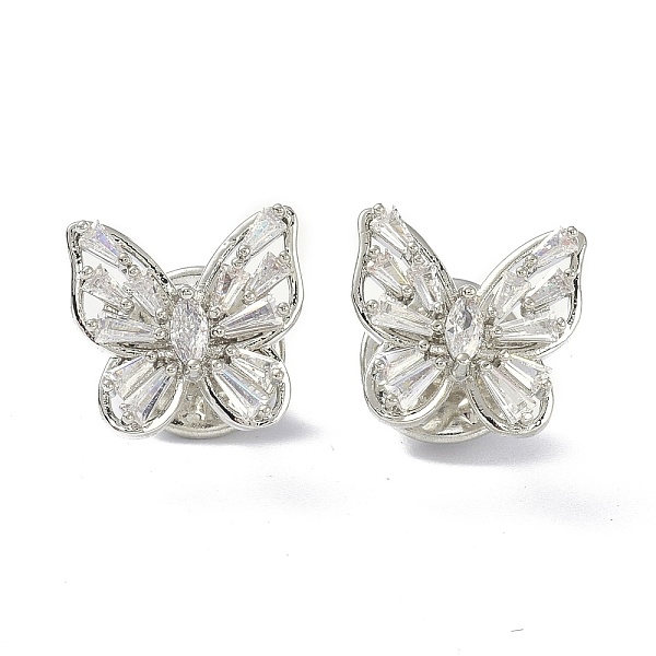 

PandaHall Sparkling Butterfly Brooch Pin, Brass Cubic Zirconia Breastpin for Bride Girl Women, Platinum, 14.5x15x15mm Brass+Cubic Zirconia..., Clear