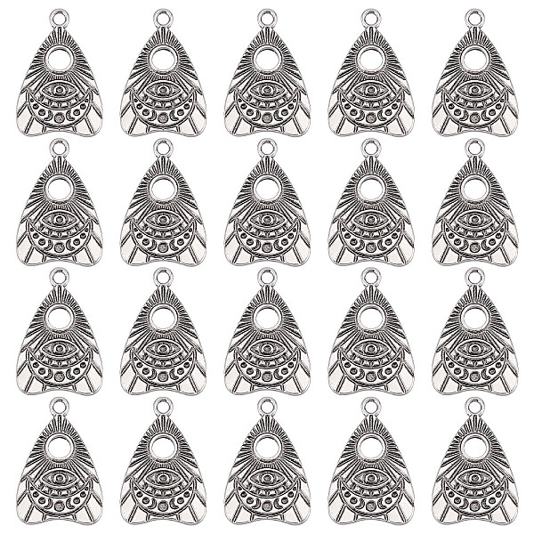 

PandaHall SUNNYCLUE 1 Box 20Pcs Thai Sterling Silver Plated Ouijas Planchette Charms Evil Eye Moon Phase Charm Triple Goddes Moon Egyptian...