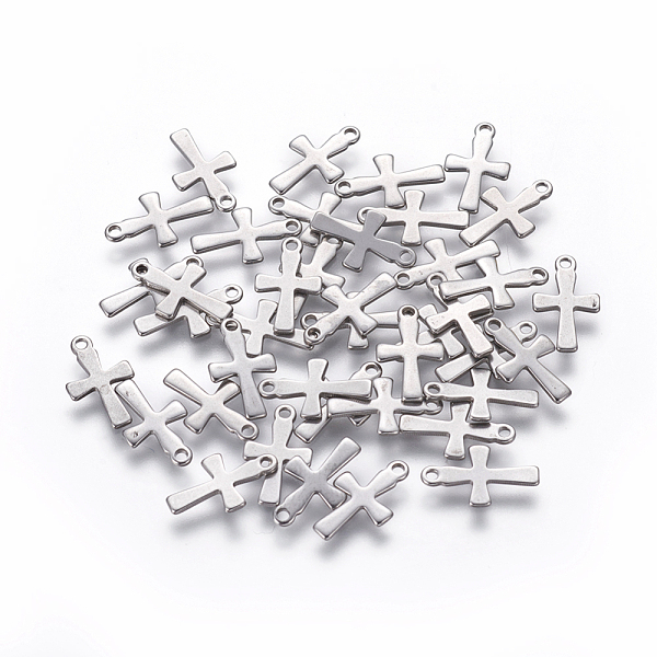 

PandaHall 304 Stainless Steel Tiny Cross Charms, Stainless Steel Color, 12x7x1mm, Hole: 1.5mm 304 Stainless Steel Cross