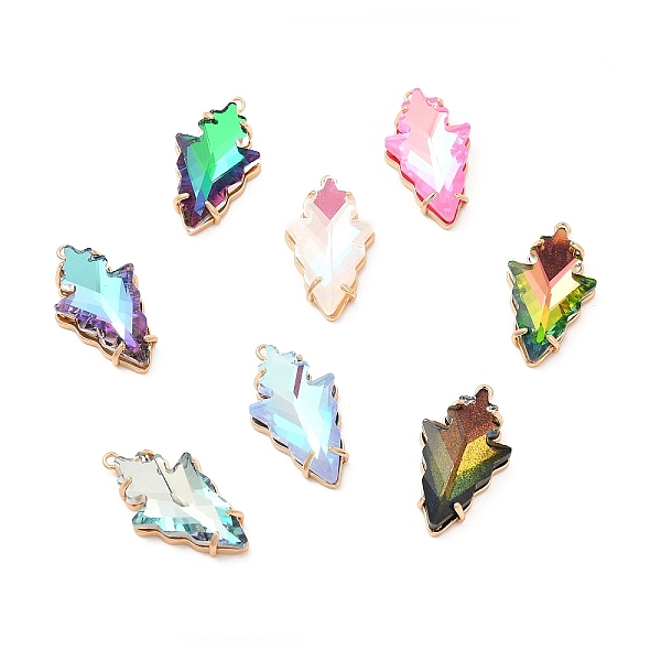 

PandaHall K9 Glass Pendants, with Light Gold Brass Finding, Arrow Charms, Mixed Color, 30x16.5x6mm, Hole: 1.4mm K9 Glass Arrow Multicolor
