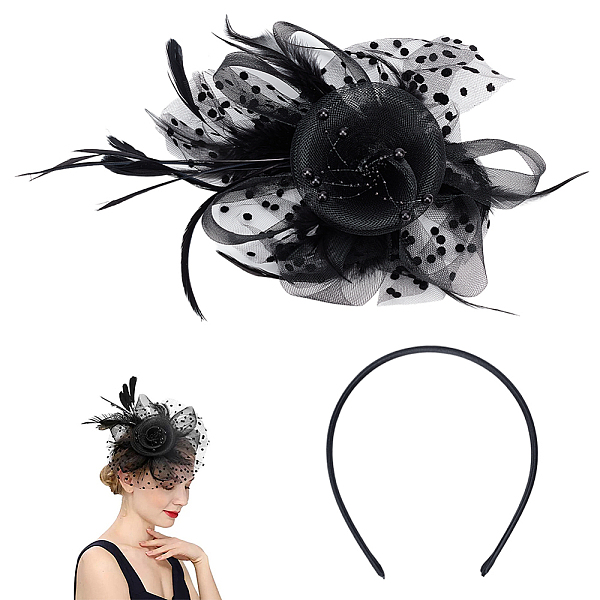 ポリエステルメッシュベールヘアバンド