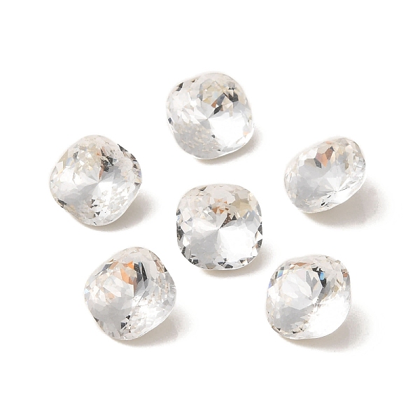 

PandaHall K9 Glass Rhinestone Cabochons, Pointed Back & Back Plated, Faceted, Square, Crystal, 10x10x6mm Glass Rhinestone Square Clear