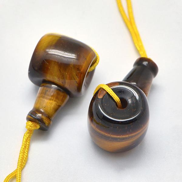 

PandaHall Natural Tiger Eye 3 Hole Guru Beads, T-Drilled Beads, 21~24x10.5~12x11.5~12.5mm, Hole: 1.8mm, 2mm Tiger Eye Others