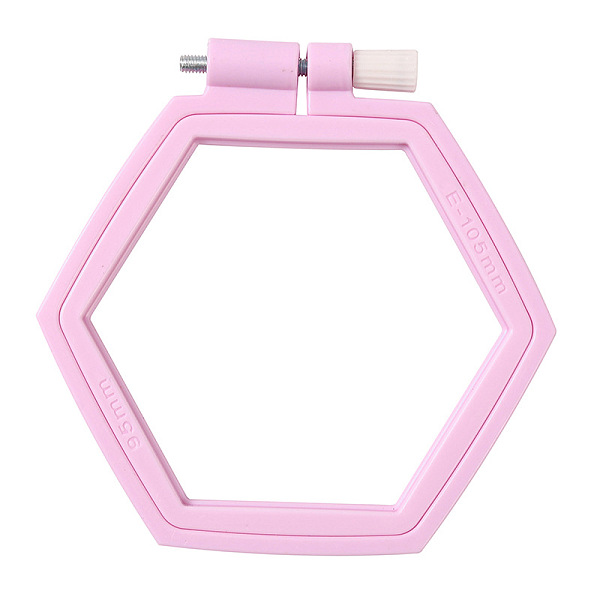 

PandaHall Adjustable ABS Plastic Hexagon Embroidery Hoops, Embroidery Circle Cross Stitch Hoops, for Sewing, Needlework and DIY Embroidery..., Pink