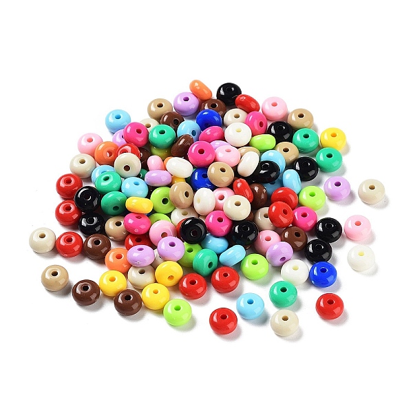 

PandaHall Opaque & Luminous Acrylic Beads, Rondelle, Mixed Color, 8x4.5mm, Hole: 1.8mm, about 2500pcs/500g Acrylic Rondelle Multicolor