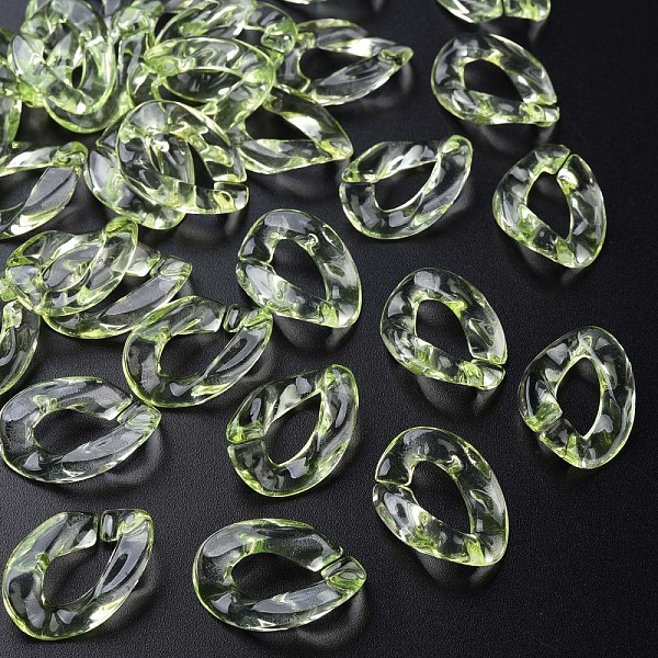 

PandaHall Transparent Acrylic Linking Rings, Quick Link Connectors, for Cable Chains Making, Twisted Oval, Light Green, 23.5x16.5x4.5mm...