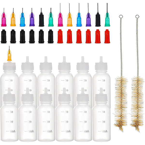

PandaHall 30ml Plastic Glue Liquid Container, Bottle Dispenser, Bottle Stoppers, Plastic Fluid Precision Blunt Needle Dispense Tips, Mixed..., Multicolor