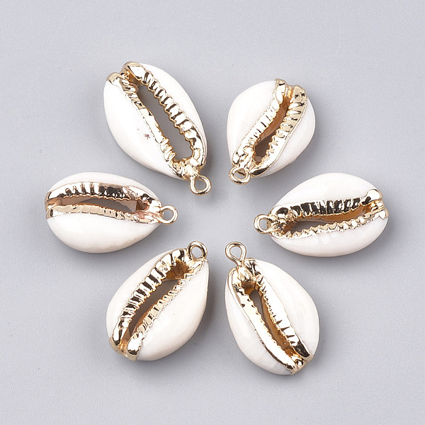 Electroplate Freshwater Shell Pendants