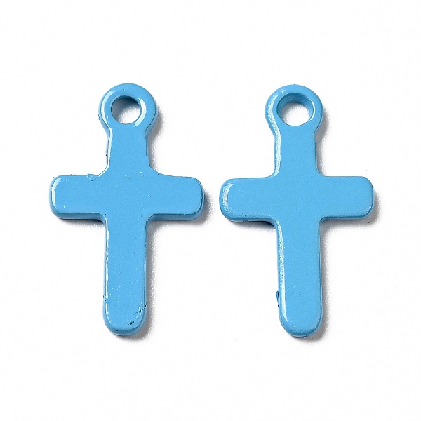 

PandaHall Spray Painted 201 Stainless Steel Pendants, Cross Charm, Deep Sky Blue, 21x12.5x2mm, Hole: 2mm 201 Stainless Steel Cross
