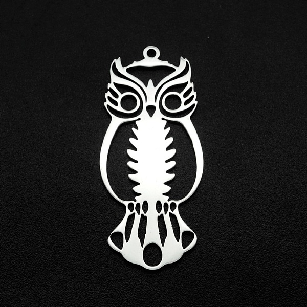 

PandaHall 201 Stainless Steel Pendants, Laser Cut, Hollow, Owl, Stainless Steel Color, 40x17.5x1mm, Hole: 1.6mm 201 Stainless Steel Owl