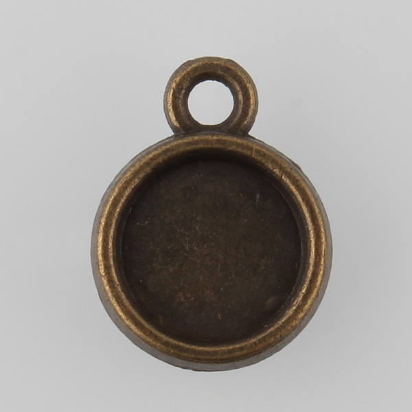 

PandaHall Vintage Flat Round Alloy Pendant Cabochon Settings, Double-sided Tray, Cadmium Free & Nickel Free & Lead Free, Antique Bronze...