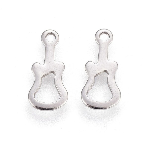 

PandaHall 201 Stainless Steel Pendants, Cut-Out, Guitar, Stainless Steel Color, 14x6.5x0.7mm, Hole: 1.4mm 201 Stainless Steel Musical...