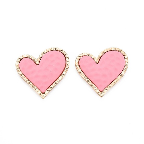 

PandaHall Rack Plating Spray Painted Alloy Cabochons, Cadmium Free & Lead Free, Golden, Heart, Pearl Pink, 27x29.5x5mm Alloy Heart