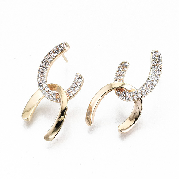Lat�n micro pave aretes de circonita c�bica transparente