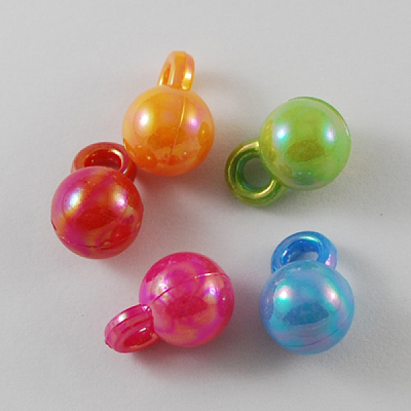 

PandaHall Opaque Acrylic Pendants, AB Color, Mixed Color, Round, Mixed Color, 15x10x10mm, Hole: 3mm, about 760pcs/500g Acrylic Round..., Multicolor
