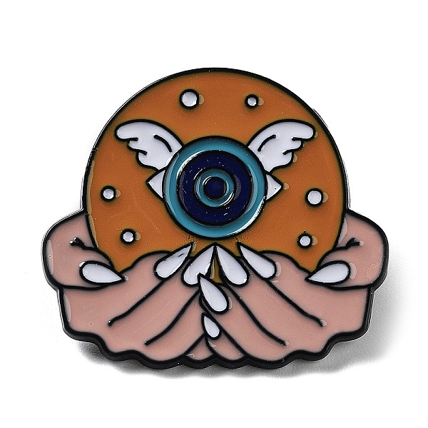 

PandaHall Evil Eye Theme Enamel Pins, Black Zinc Alloy Brooch for Backpack Clothes, Eye, 26x30mm Alloy+Enamel Eye