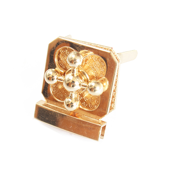 

PandaHall Alloy Bag Twist Lock Accessories, Handbags Turn Lock, Square with Flower, Golden, 3.8x3.2cm Alloy Flower