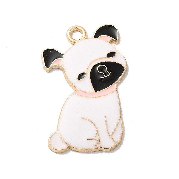 

PandaHall Alloy Enamel Pendants, Golden, Dog Charm, White, 34x24x2mm, Hole: 3mm Alloy+Enamel Dog White