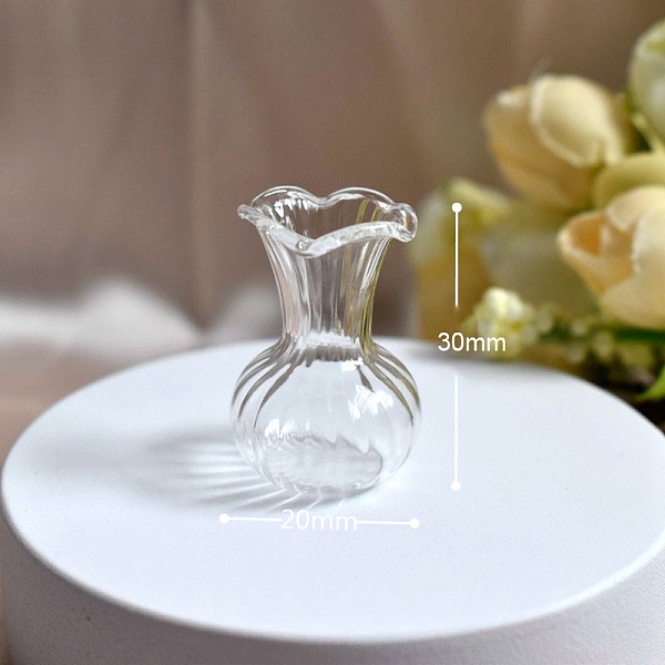 

PandaHall Glass Vase, Micro Landscape Home Dollhouse Accessories, Pretending Prop Decorations, Clear, 20x30mm Glass Vase Clear
