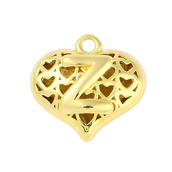 

PandaHall Hollow Brass Pendants for Valentine's Day, Heart with Letter, Real 18K Gold Plated, Letter Z, 25x26x13mm, Hole: 2.5mm Brass Letter...