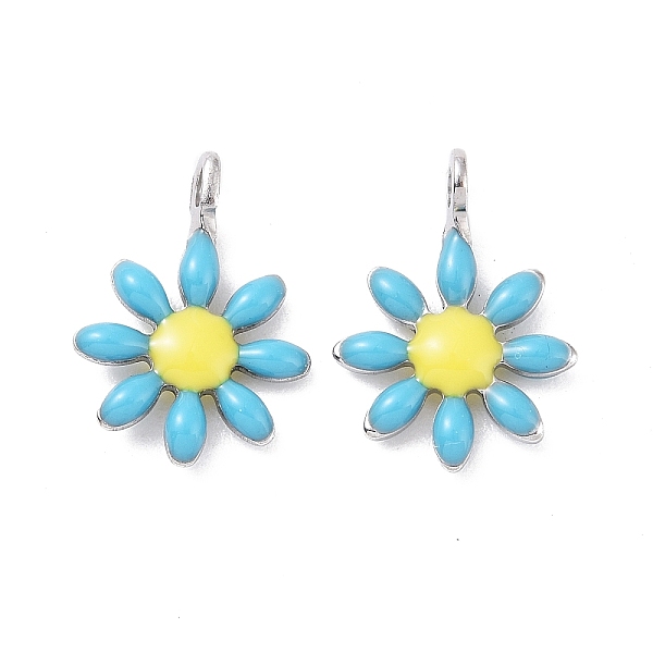 

PandaHall 304 Stainless Steel Charms, with Enamel, Stainless Steel Color, Flower, Deep Sky Blue, 10x7.5x2mm, Hole: 1mm Stainless...