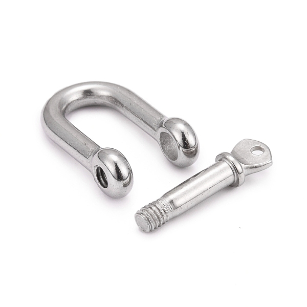 

PandaHall 304 Stainless Steel D-Ring Anchor Shackle Clasps, Stainless Steel Color, 26x24mm, Hole: 1.8mm, Inner Diameter: 17x8mm 304...