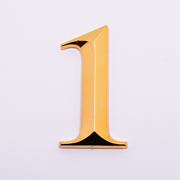 

PandaHall Plastic & PVC Number Sign Labels, Gold, Num.1, 1: 71x36x8mm Plastic Gold