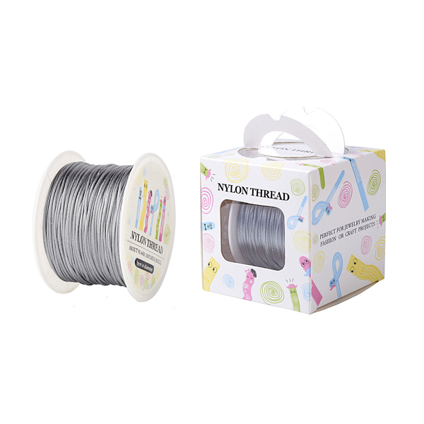 

PandaHall Nylon Thread, For Chinese Knot Making, Round, Light Grey, 1mm, about 100yards/roll(91.44m/roll), 300 feet/roll Nylon Gray