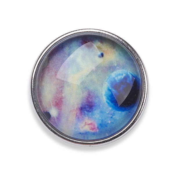 

PandaHall Brass Buttons, Jewelry Snap Buttons, with Luminous Glass Cabochon, Starry Sky Pattern, Flat Round, Platinum, Colorful, 18x10mm...