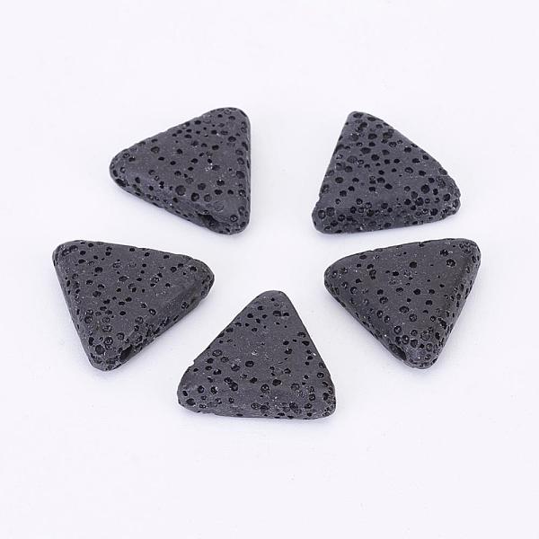 

PandaHall Natural Lava Rock Beads, Triangle, Dyed, Black, 16~17x17~17.5x5.5mm, Hole: 2mm Lava Rock Triangle Black