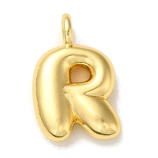 

PandaHall Brass Pendants, Real 18K Gold Plated, Letter R, 19x13x5.5mm, Hole: 3.3mm Brass Letter R