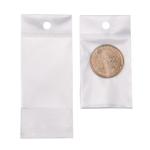 

PandaHall Pearl Film OPP Cellophane Bags, Self-Adhesive Sealing, with Hang Hole, Rectangle, Clear, 9.5x4cm, Unilateral Thickness: 0.035mm...