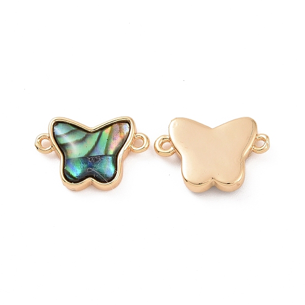

PandaHall Natural Paua/Abalone Shell Connector Charms, Butterfly Links, with Brass Findings, Real 18K Gold Plated, 8.5x13x3mm, Hole: 1mm..., Clear