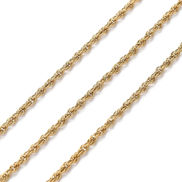 

PandaHall Ion Plating(IP) 304 Stainless Steel Rope Chains, Soldered, with Spool, Golden, 1.7mm, about 10m/Roll 304 Stainless Steel