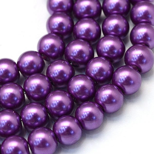 

PandaHall Baking Painted Glass Pearl Bead Strands, Pearlized, Round, Dark Orchid, 3~4mm, Hole: 0.5mm, about 195pcs/strand, 23.6 inch Glass..., Purple