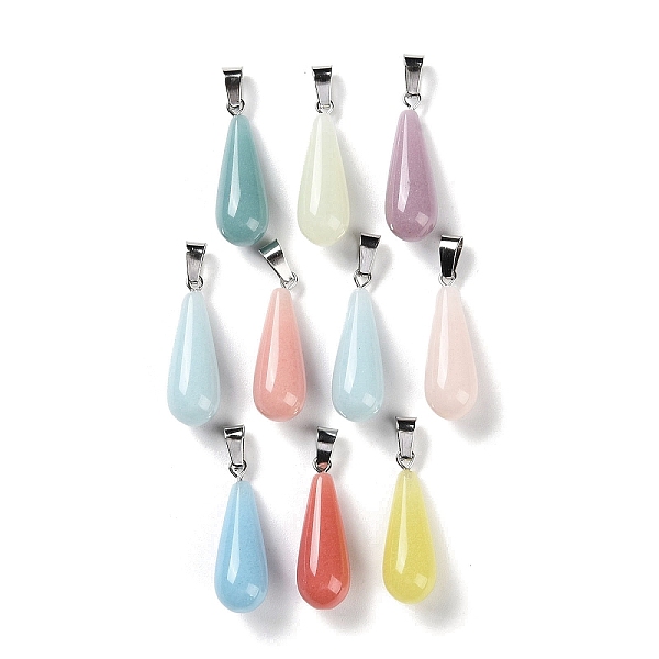 

PandaHall Synthetic Noctilucent Stone/Luminous Stone Pendants, Glow in the Dark Charms with Stainless Steel Color Plated 201 Stainless Steel..., Multicolor